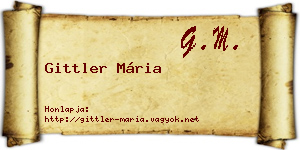 Gittler Mária névjegykártya
